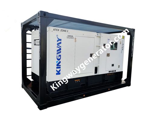 60KVA Kingway ATEX được chứng nhận Khu vực 2 Ex Proof Diesel Generator Set With DNV Standards Offshore Service Lifting Frame