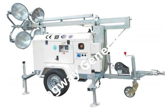 Chấp thuận ISO Tháp đèn di động 6m Nâng cơ học cho Tòa án