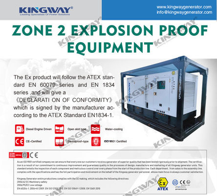 45kva 400v 50hz động cơ diesel chống nổ 4 pha dây DNV2.7-1 Xây dựng nâng ATEX được chứng nhận máy phát diesel cho khu vực 2