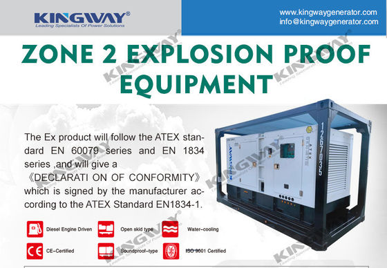 Offshore Platform Canopy 25kva 400v 50hz 3 pha 4 dây chống nổ động cơ diesel ATEX chứng nhận khu vực 2 máy phát điện ngoài khơi