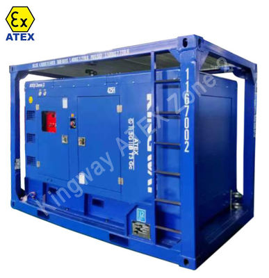 IP55 Máy biến đổi Khu vực nguy hiểm chứng nhận ATEX 300kva khu vực2 bộ máy diesel chống nổ DNVBV LR 2.7-1 khung trượt