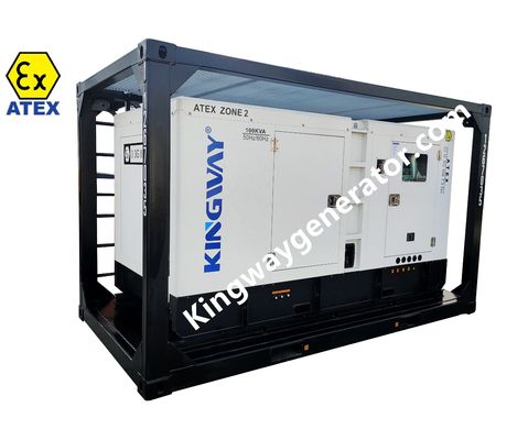 Bộ máy phát điện chống nổ 20KVA ATEX Zone 2 ATEX cho ngành công nghiệp dầu khí với khung nâng DNV