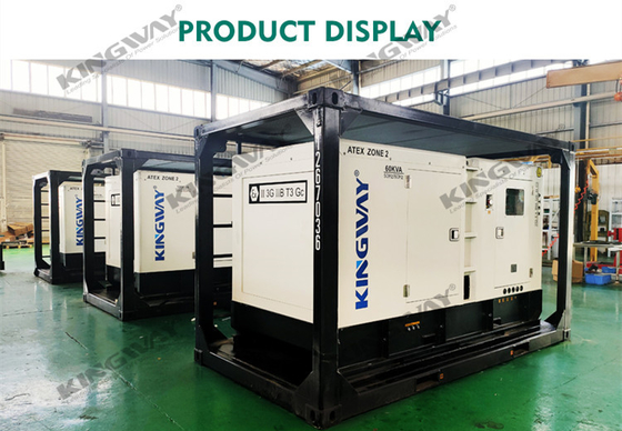 Thiết bị 60KVA ATEX Vùng 2 Máy phát điện Diesel im lặng với khung nâng ngoài khơi