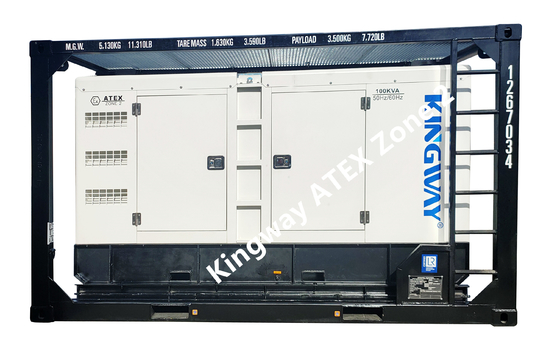 Bộ phát điện Diesel Kingway ATEX được chứng nhận Vùng 2 60Hz Bộ chống cháy nổ im lặng