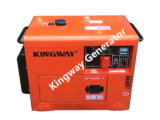 Máy phát điện di động màu cam Bộ máy phát điện im lặng 8KVA 12Hp