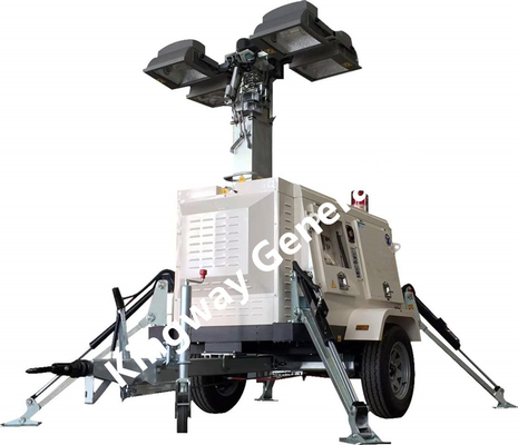 Chiều cao nâng 9m Tháp đèn LED di động 230V từ địa điểm xây dựng
