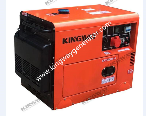 Máy phát điện di động màu cam Bộ máy phát điện im lặng 8KVA 12Hp