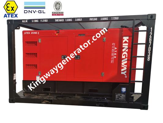 Bảo vệ IP55 Thiết bị ATEX Vùng 2 Máy phát điện 100KVADiesel Khung nâng tích hợp