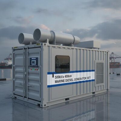 Bộ máy phát điện diesel hàng hải cách âm dạng container 500kVA 400kW với Bộ điều khiển thông minh Deepsea ATS